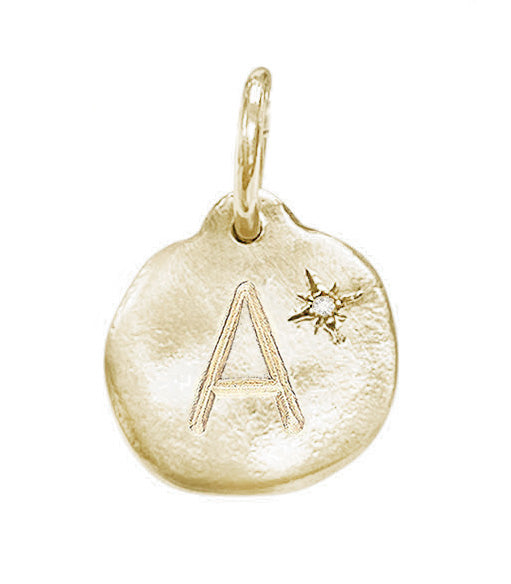 Diamond Initial Charm - GOLD (Pick your Chain Separately)