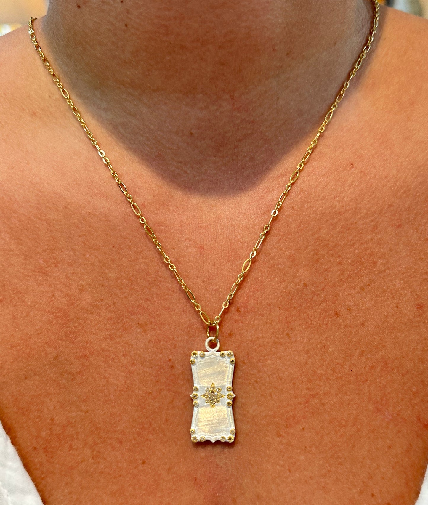 Winter Solstice Diamond Bar Necklace