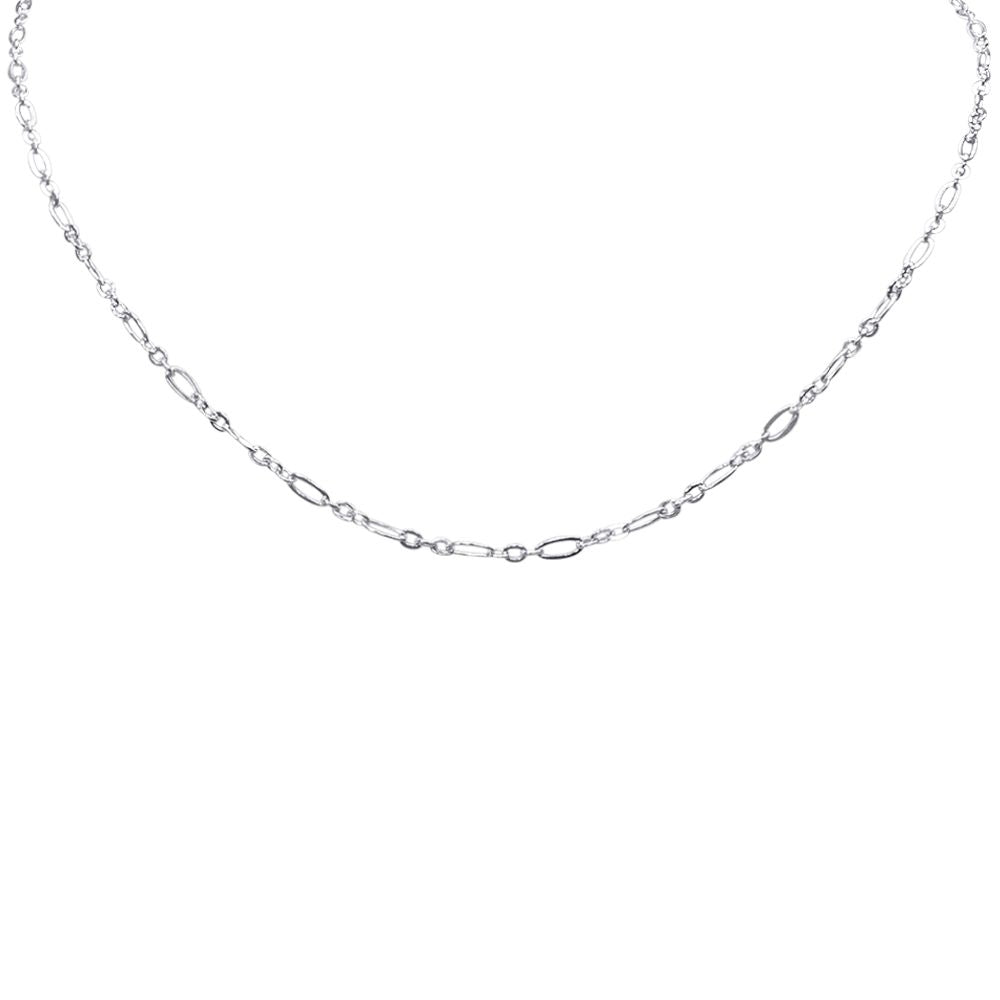 Paperclip Chain 20" Sterling Silver Adjustable