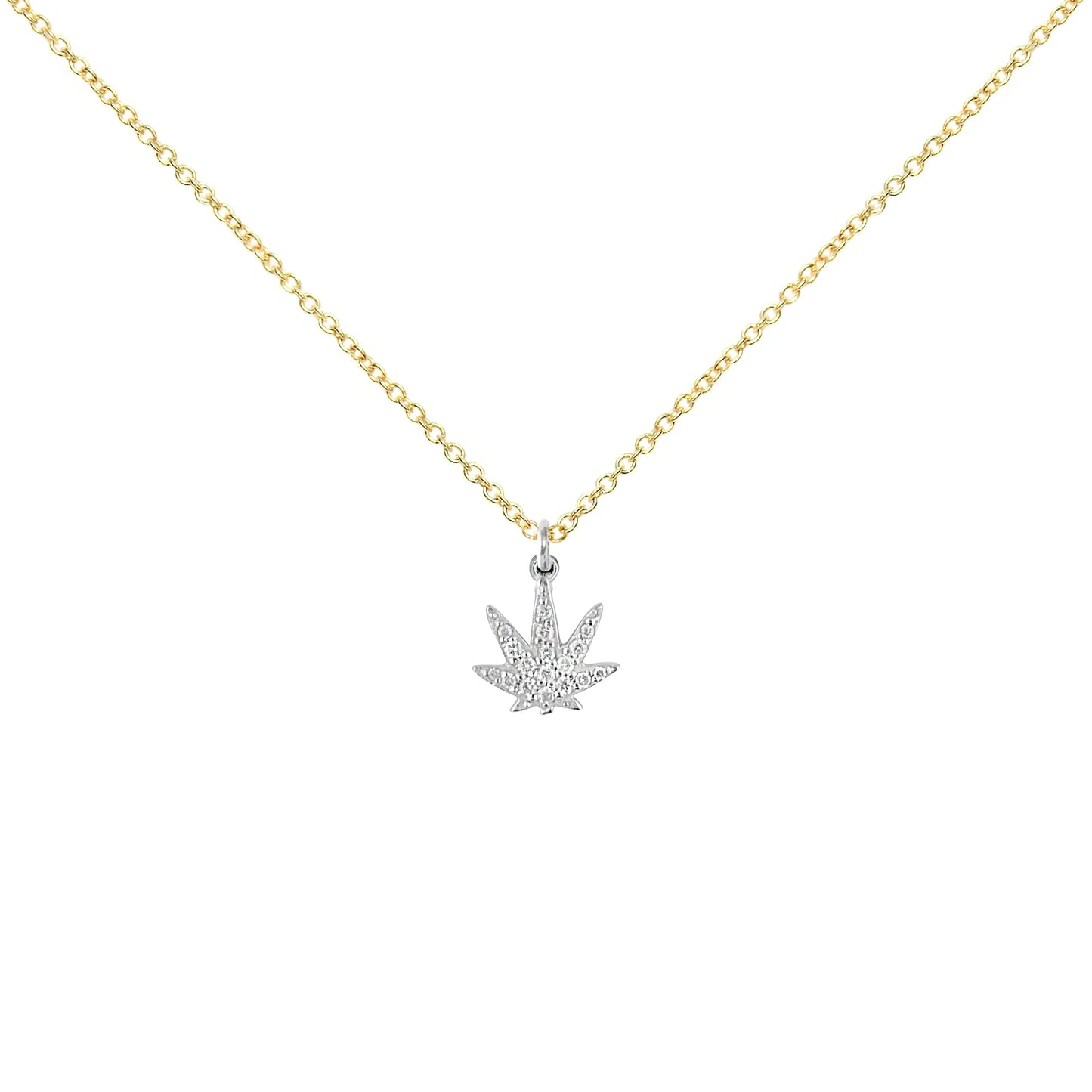 Little Pot Leaf Diamond Necklace